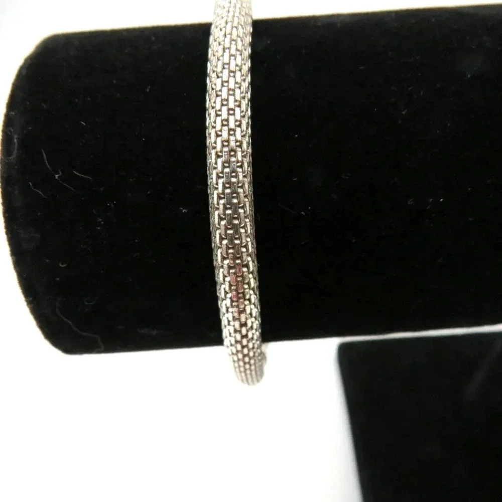 Silver Tone Mesh Chain‎ Bracelet Crystal Rhinestone Beads Charm Womens Fashion